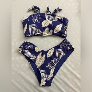 Popflex Swim - bottom and top set in Blue Palm